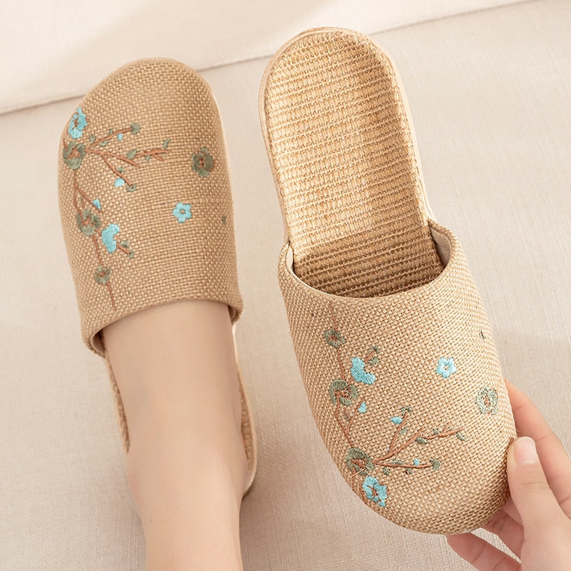 Zapatillas de lino informales para mujer. Chanclas de EVA antideslizantes de varios estilos.  Calzado acmerkavip.myshopify.com